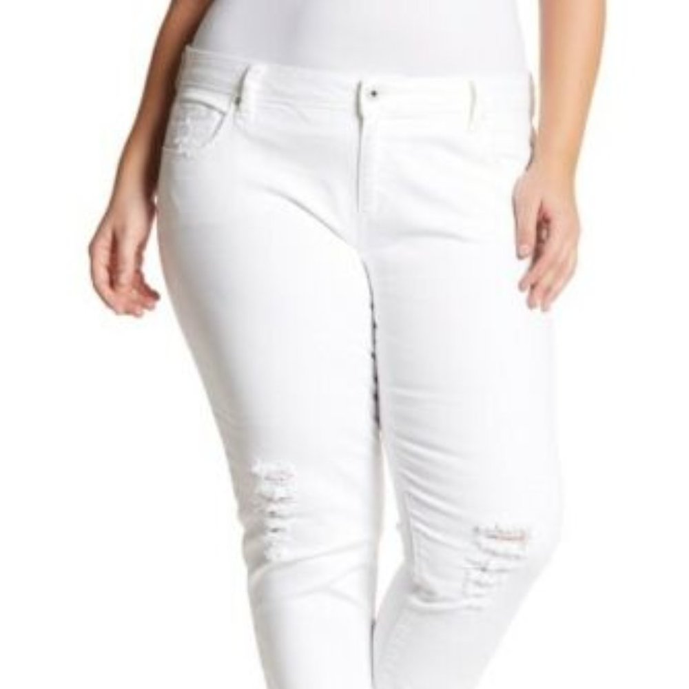 Lucky Brand White Reese Boyfriend Jeans 18W